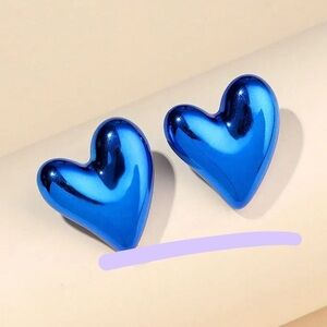 Blue Heart Shaped Earrings